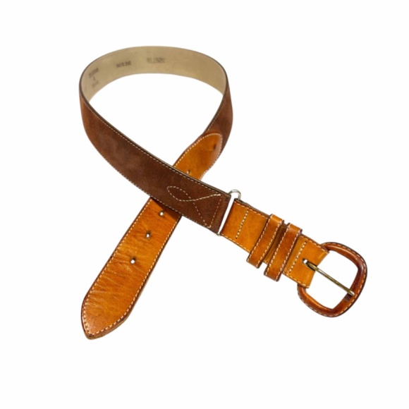 Tristan Accessories - Brown Tristan Two Tone Leather Belt